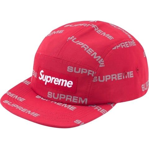 Supreme Reflective Jacquard Camp Cap - Red