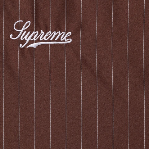 Supreme Reflective Pinstripe Track Jacket - Brown