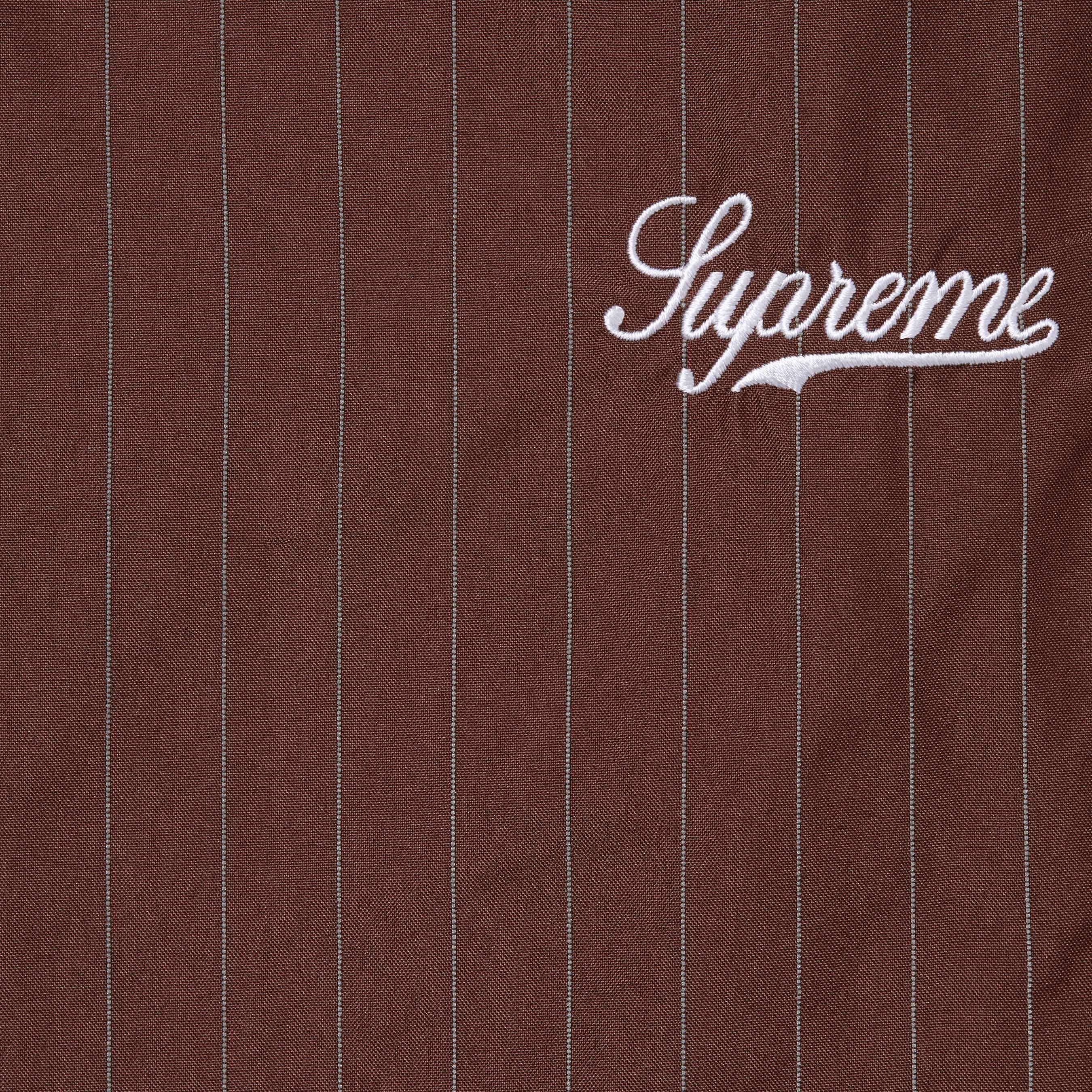 Supreme Reflective Pinstripe Track Pant (FW24) - Brown - $148