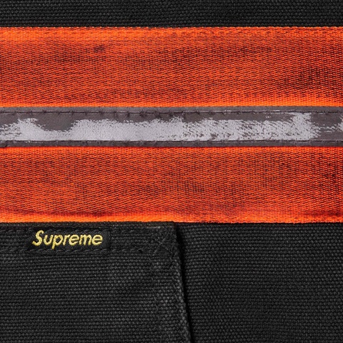 Supreme Reflective Stripe Hooded Work Jacket - Black