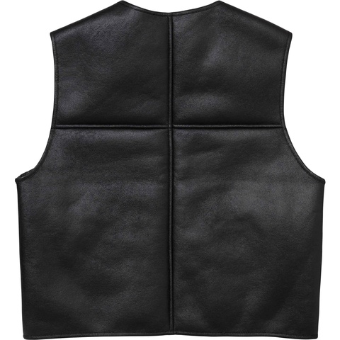 Supreme Reversible Faux Shearling Vest - Black