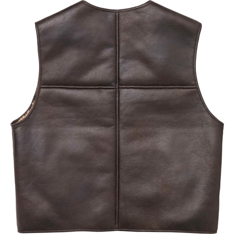 Supreme Reversible Faux Shearling Vest - Brown