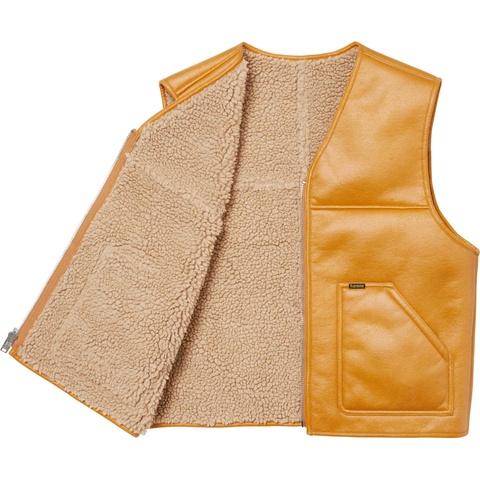 Supreme Reversible Faux Shearling Vest - Yellow