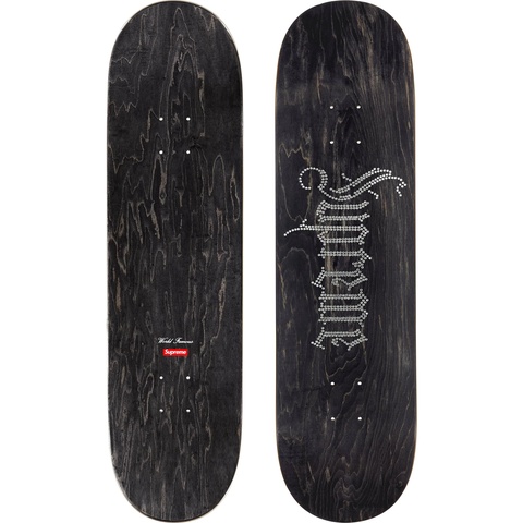 Supreme Rhinestone Skateboard - Black - 8.25" x 32"   