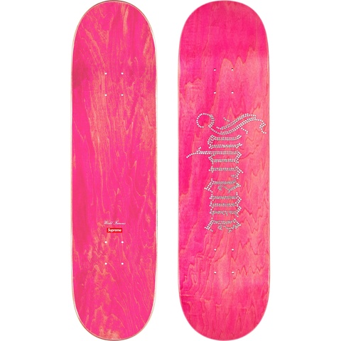Supreme Rhinestone Skateboard - Pink - 8.5" x 32.25" 
