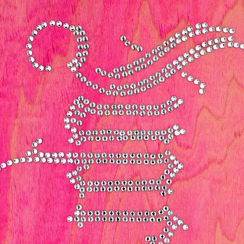Supreme Rhinestone Skateboard - Pink - 8.5" x 32.25" 