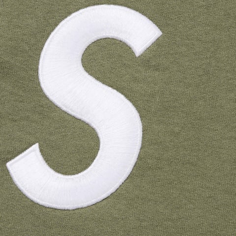 Supreme S Logo Zip Up Hooded Sweatshirt - Light Olive