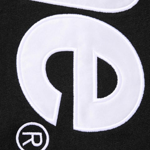 Supreme Satin Appliqué Hooded Sweatshirt - Black