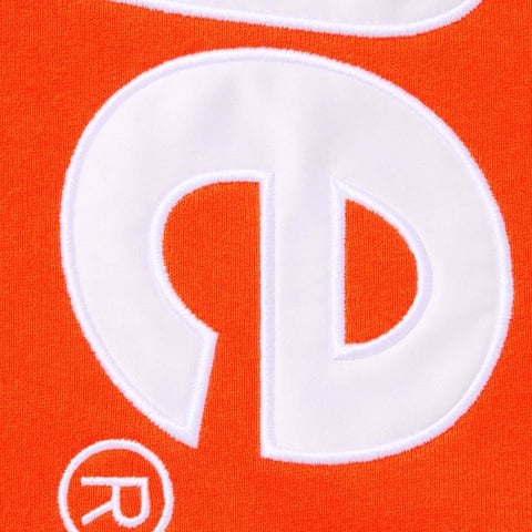 Supreme Satin Appliqué Hooded Sweatshirt - Bright Orange