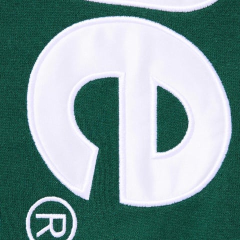 Supreme Satin Appliqué Hooded Sweatshirt - Dark Green
