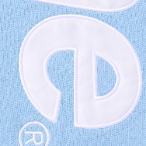 Supreme Satin Appliqué Hooded Sweatshirt - Light Blue