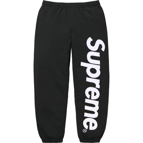 Supreme Satin Appliqué Sweatpant - Black