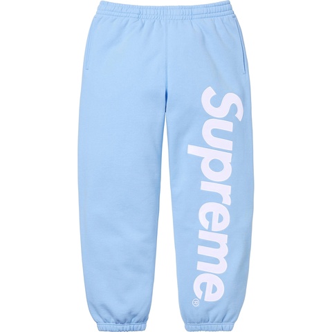 Supreme Satin Appliqué Sweatpant - Light Blue