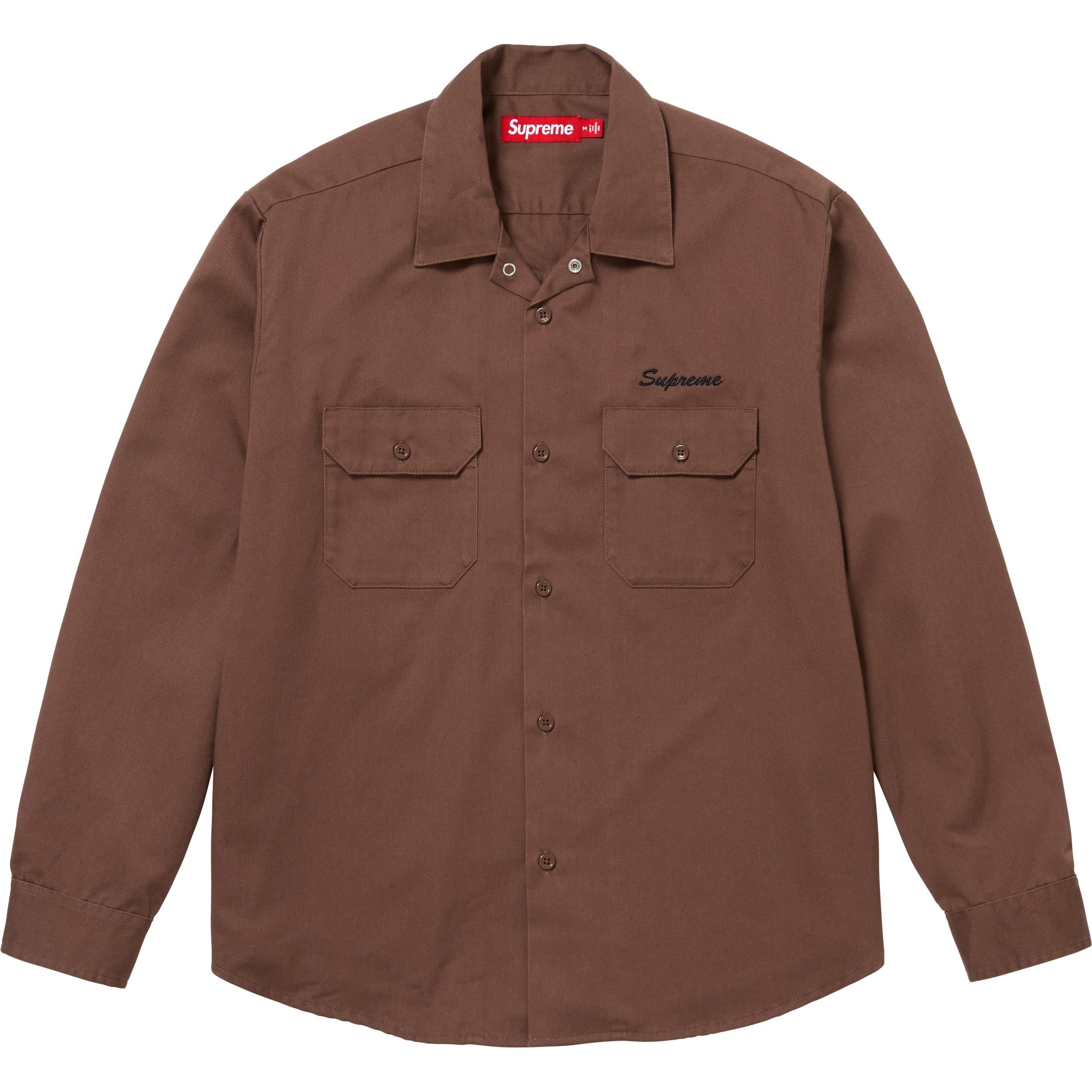 Supreme Snow White Work Shirt (FW24) - Brown - $148
