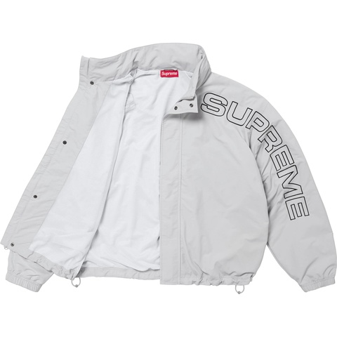 Supreme Spellout Embroidered Track Jacket - Grey