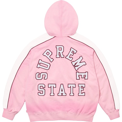 Supreme State Zip Up Hooded Sweatshirt - Pink