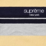 Supreme Stripe Zip L S Polo (FW24) - Navy