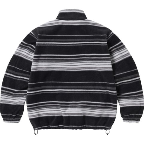 Supreme Stripe Zip Up Fleece Jacket - Black