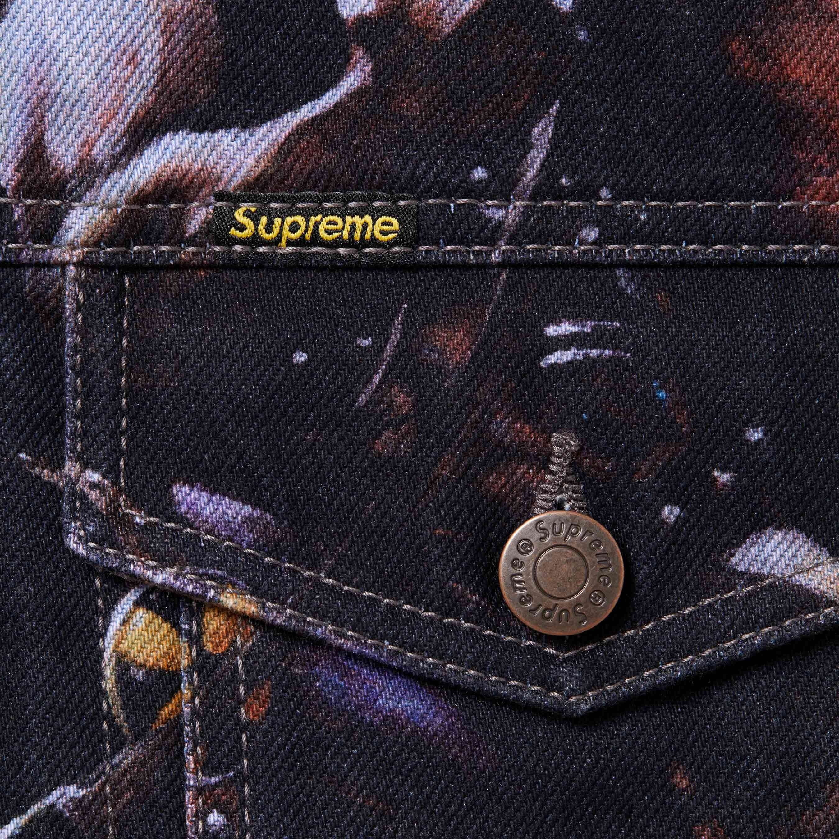 Supreme Supreme Frank Frazetta Faux Shearling Lined Trucker Jacket (FW24) - Multicolor - $348