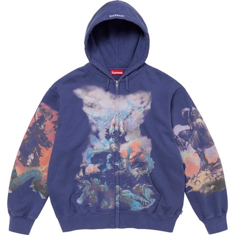 Supreme Supreme/Frank Frazetta Zip Up Hooded Sweatshirt - Washed Navy
