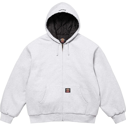 Supreme Supreme®/Dickies® Quilted Lined Zip Up Hooded Sweatshirt - Ash Grey