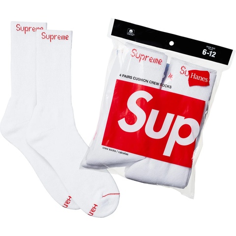 Supreme Supreme®/Hanes® Crew Socks (4 Pack) - White