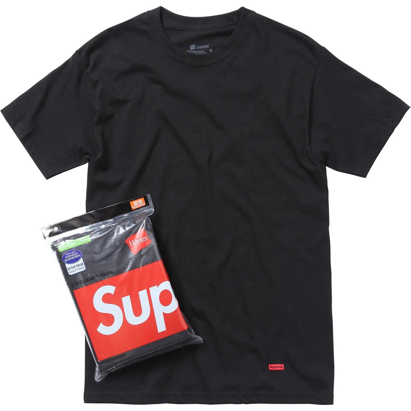 Supreme Supreme Hanes Tagless Tees (3 Pack) (FW24) - Black - $30