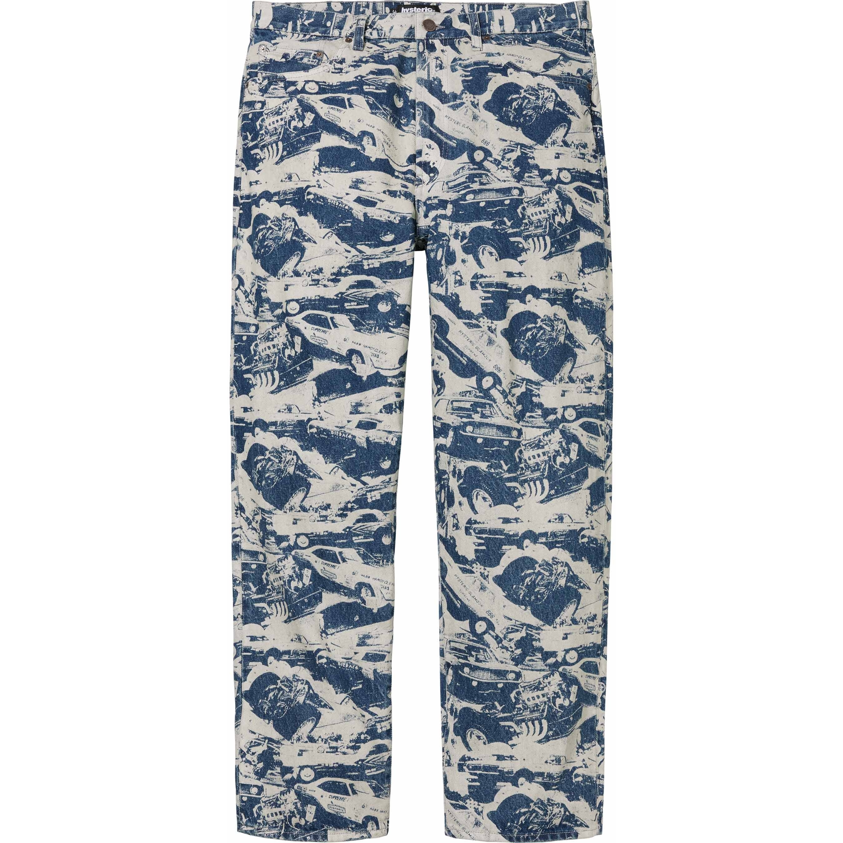 Supreme Supreme HYSTERIC GLAMOUR Cars Baggy Jean (FW24) - Washed Indigo - $188