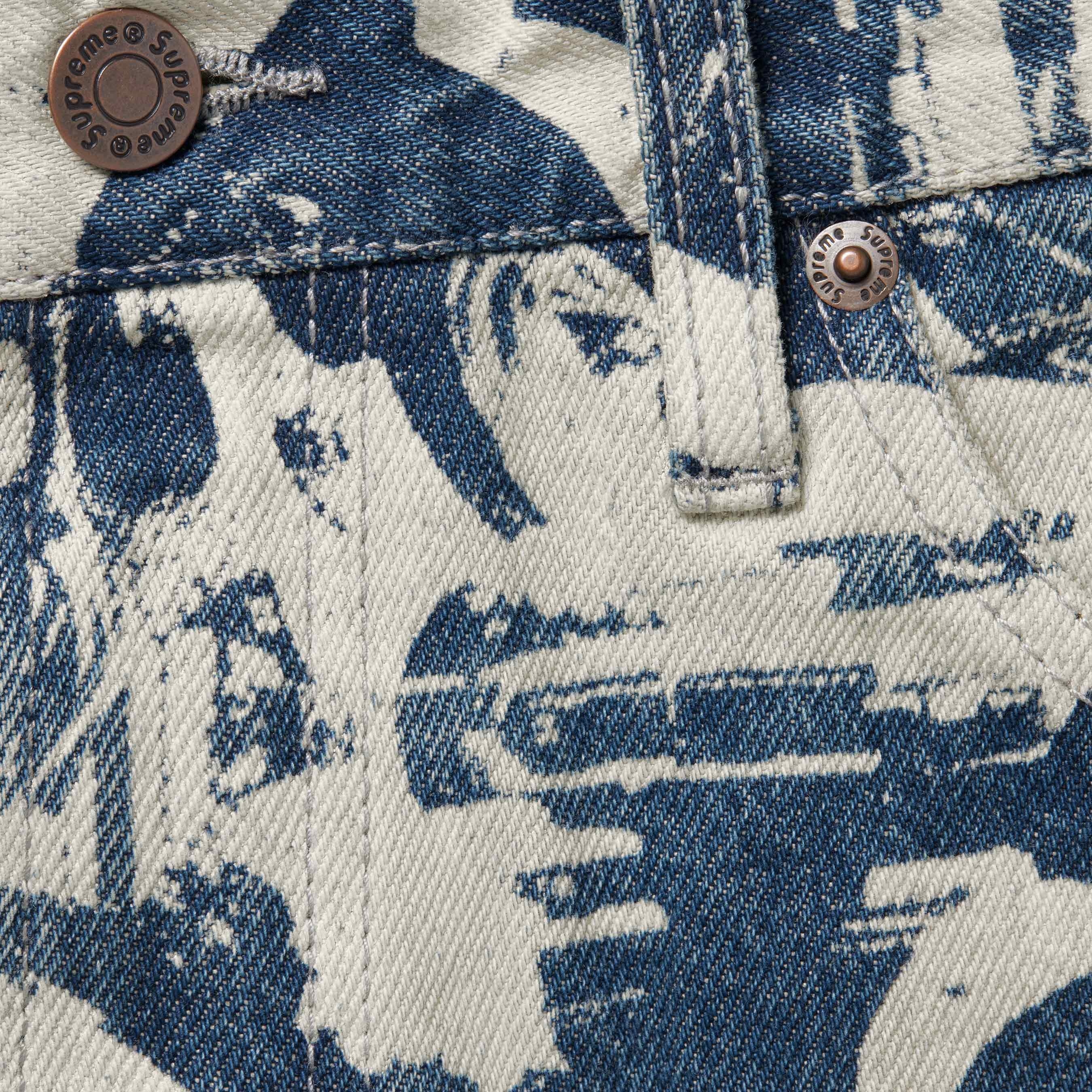 Supreme Supreme HYSTERIC GLAMOUR Cars Baggy Jean (FW24) - Washed Indigo - $188