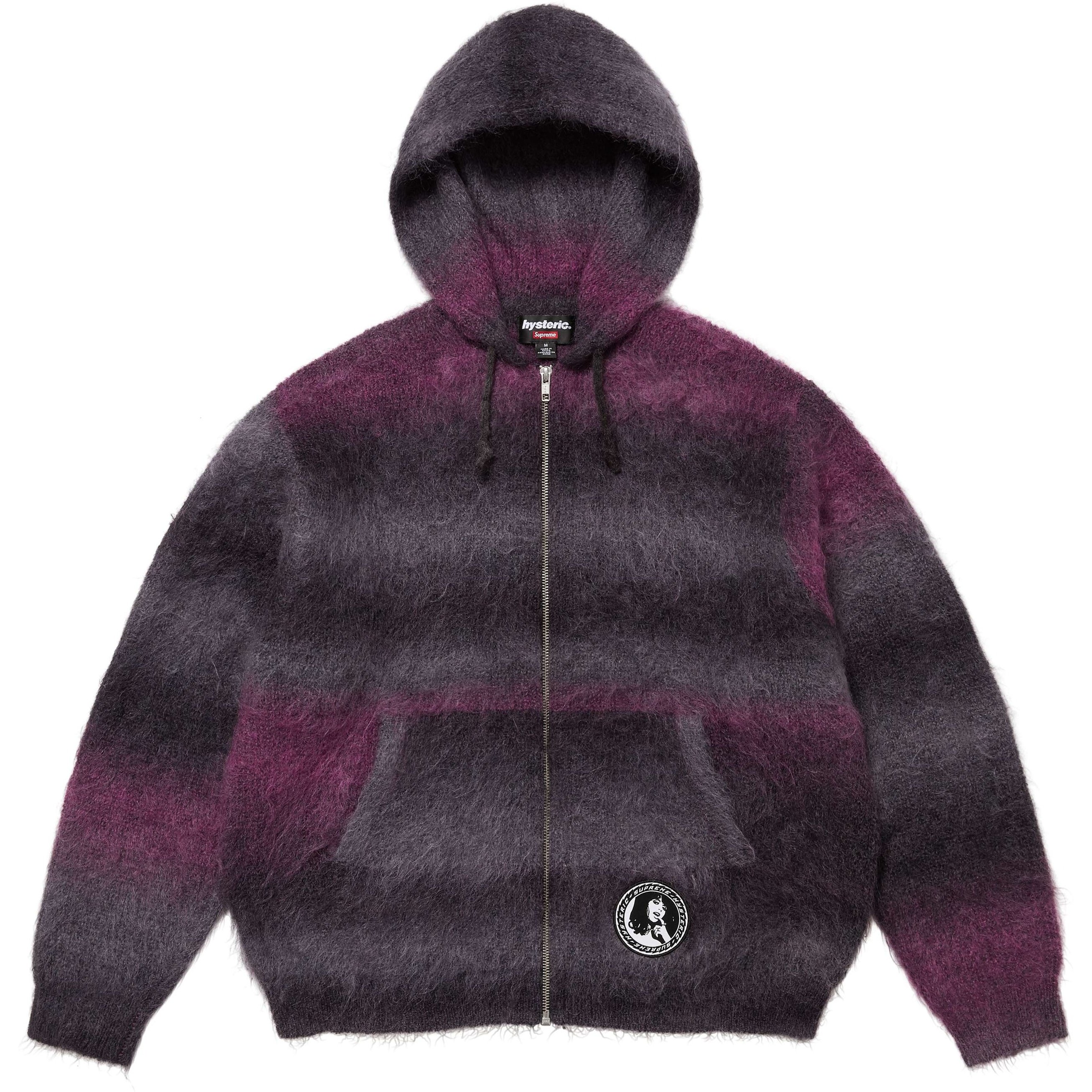 Supreme Supreme HYSTERIC GLAMOUR Mohair Zip Up Hooded Sweater (FW24) - Black - $298