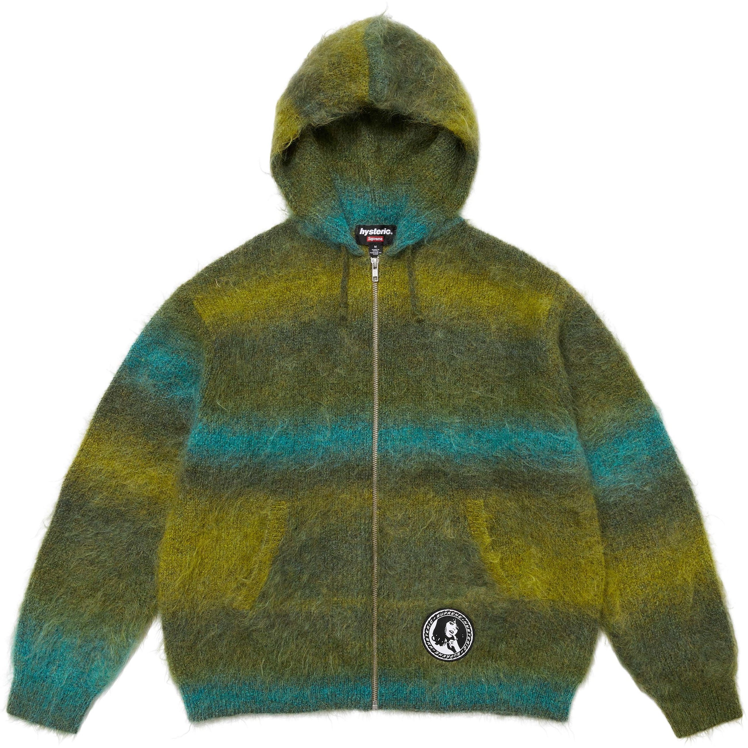 Supreme Supreme HYSTERIC GLAMOUR Mohair Zip Up Hooded Sweater (FW24) - Olive - $298
