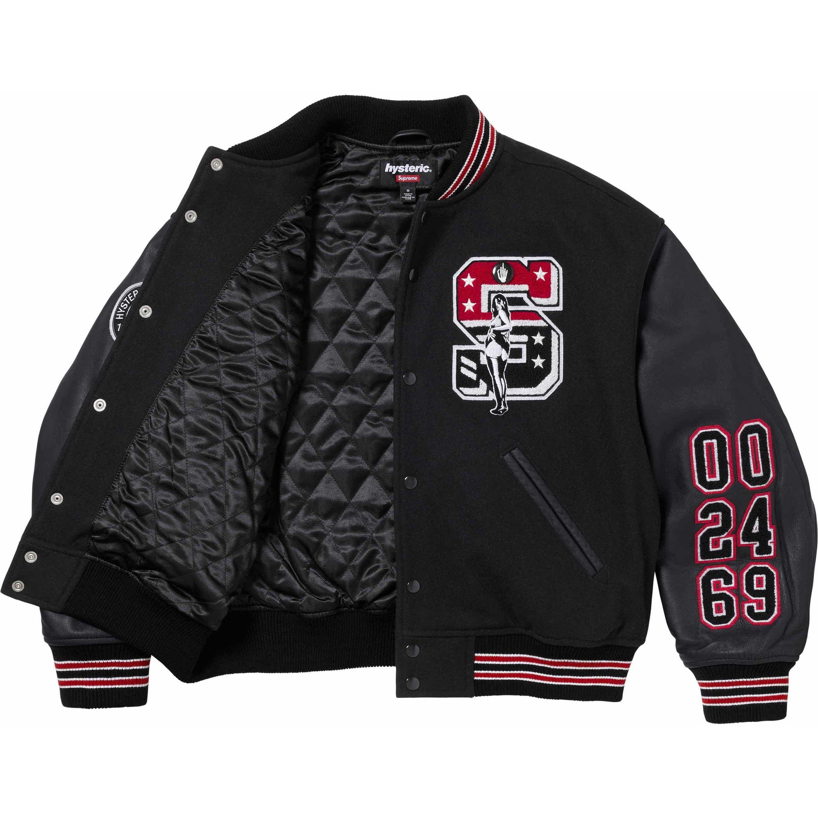 Supreme Supreme HYSTERIC GLAMOUR Varsity Jacket (FW24) - Black - $698