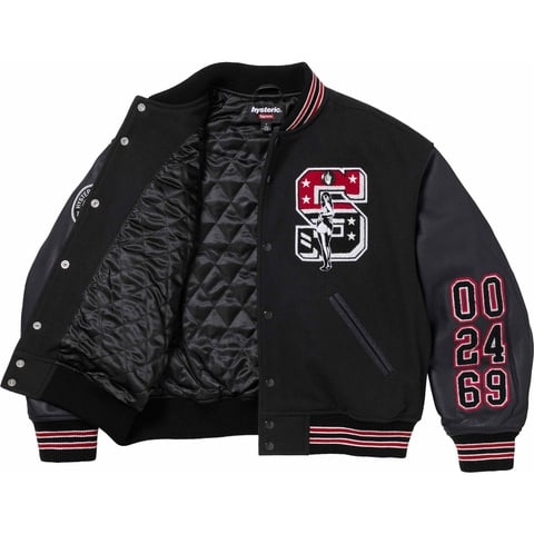 Supreme Supreme®/HYSTERIC GLAMOUR Varsity Jacket - Black