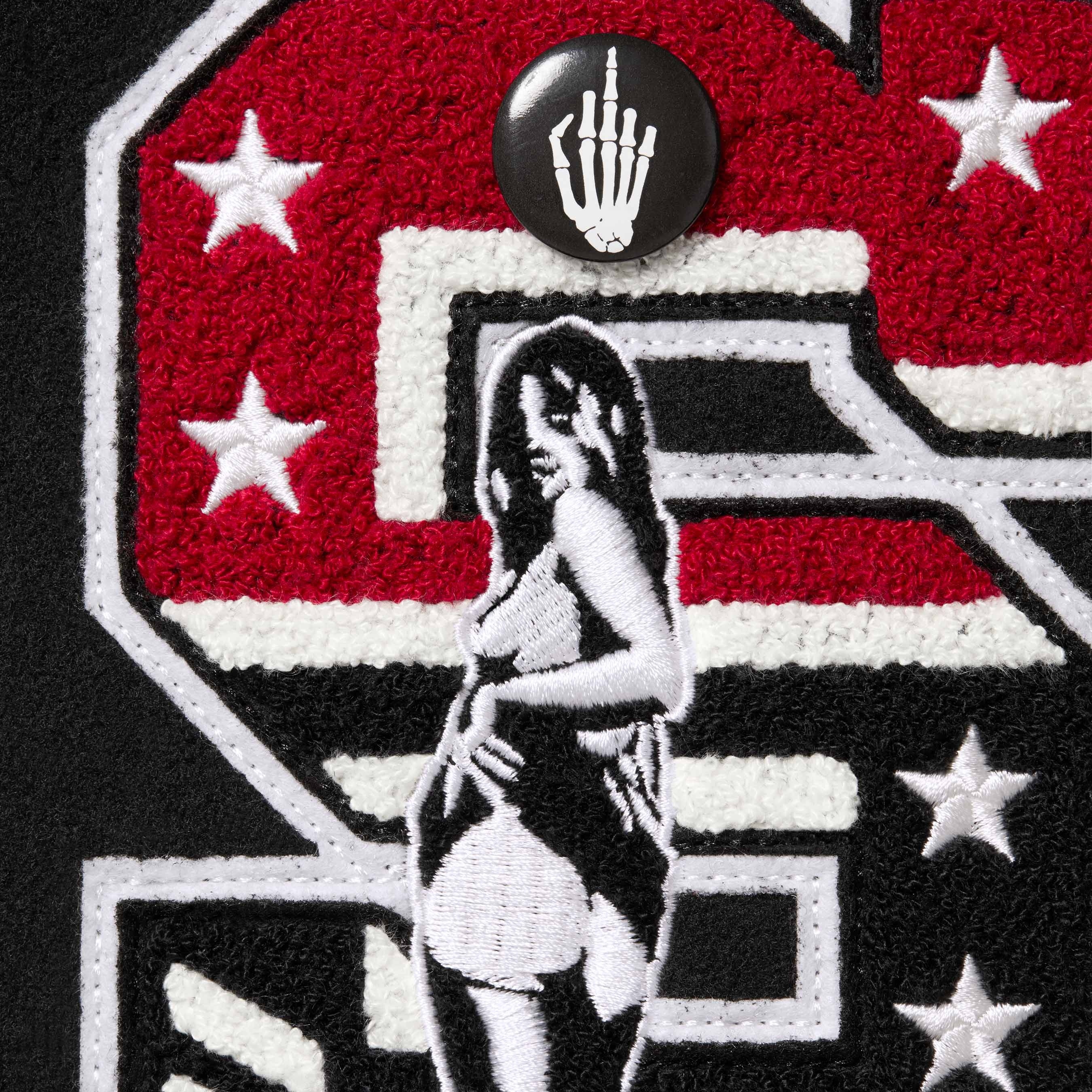 Supreme Supreme HYSTERIC GLAMOUR Varsity Jacket (FW24) - Black - $698