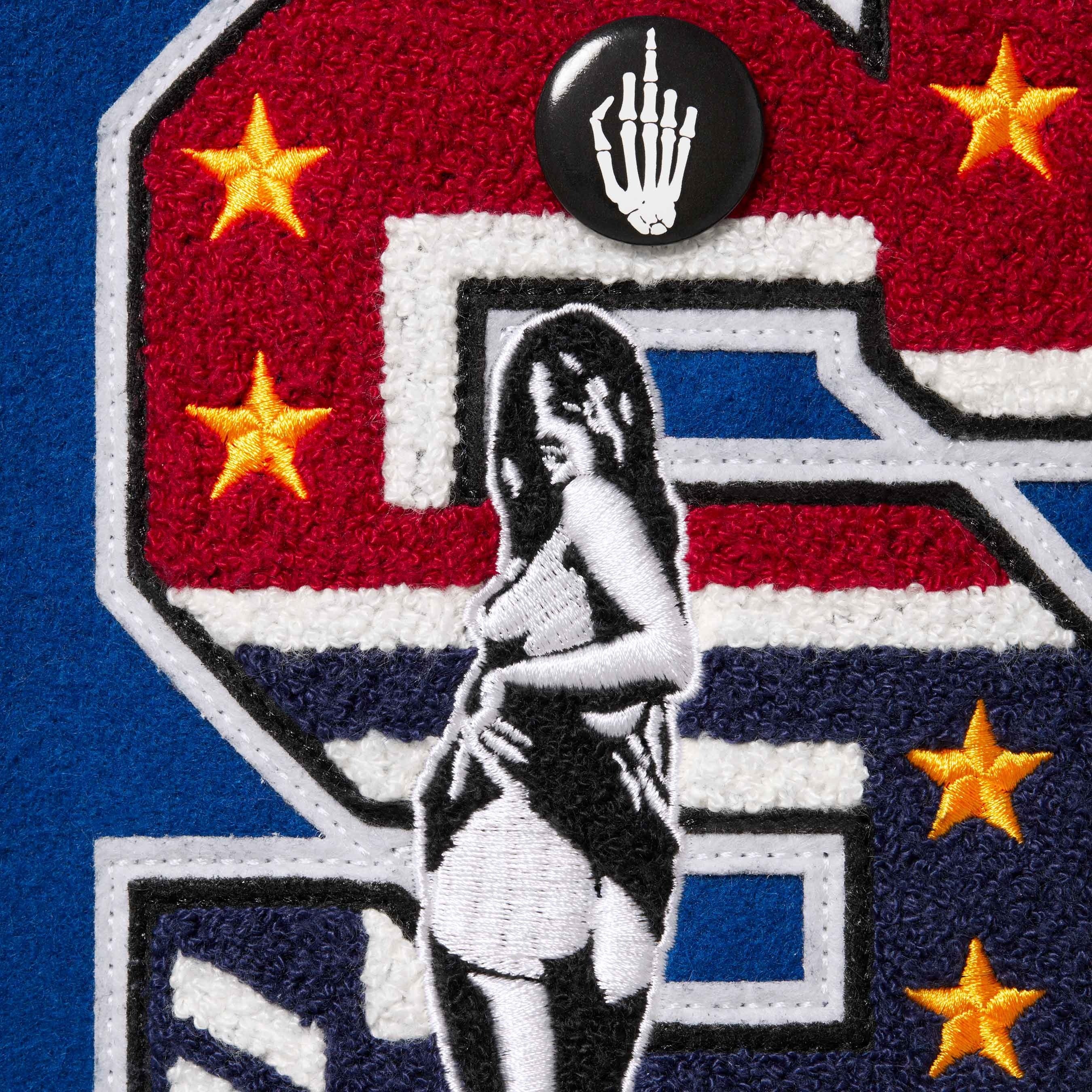 Supreme Supreme HYSTERIC GLAMOUR Varsity Jacket (FW24) - Blue - $698