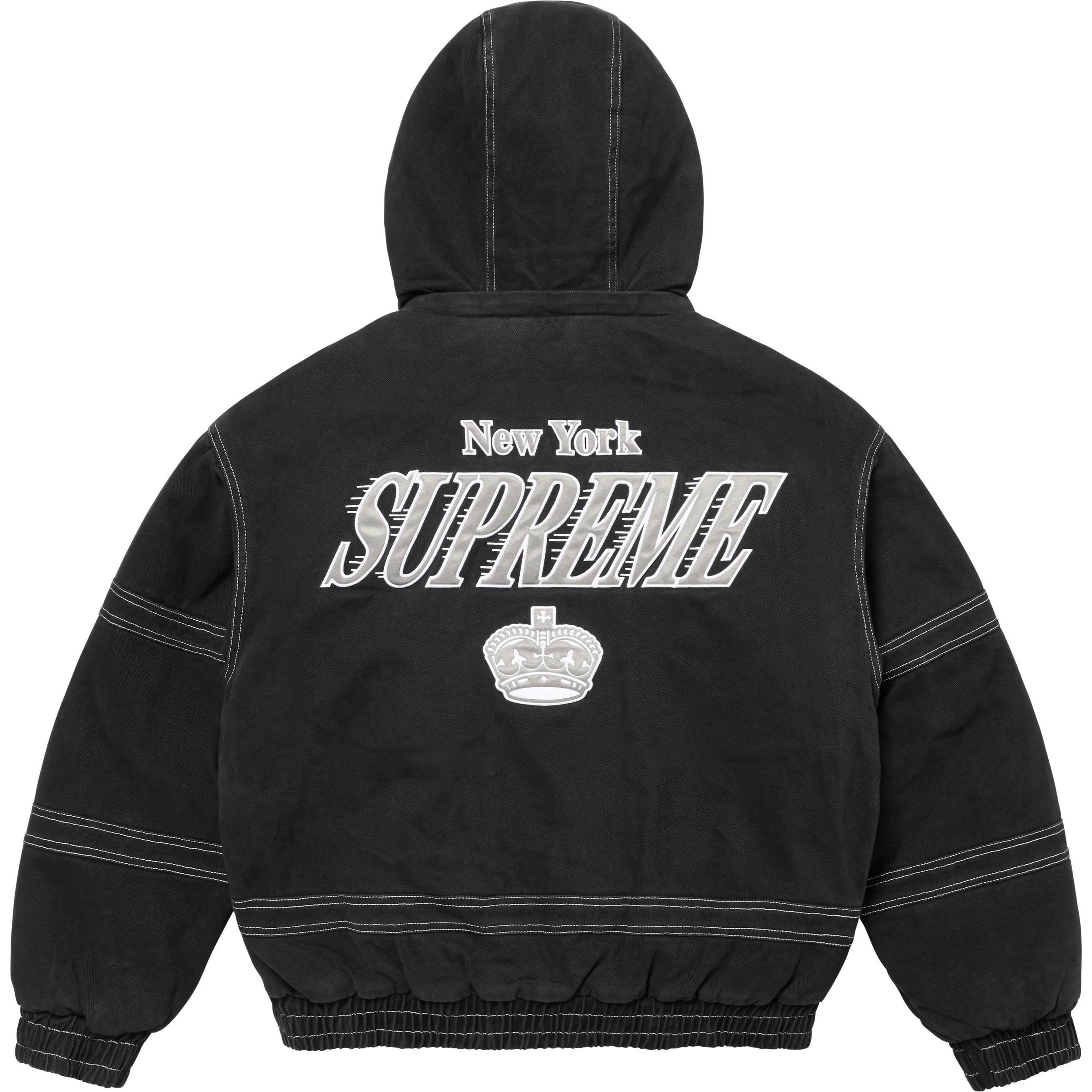Supreme Supreme Mitchell & Ness Twill Stadium Jacket (FW24) - Black - $348