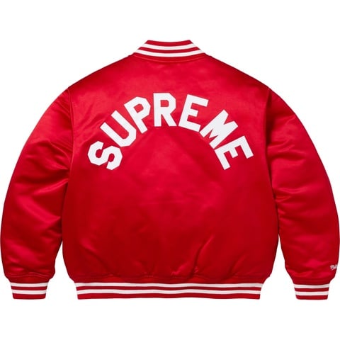 Supreme Supreme®/Mitchell & Ness Satin Varsity Jacket - Red
