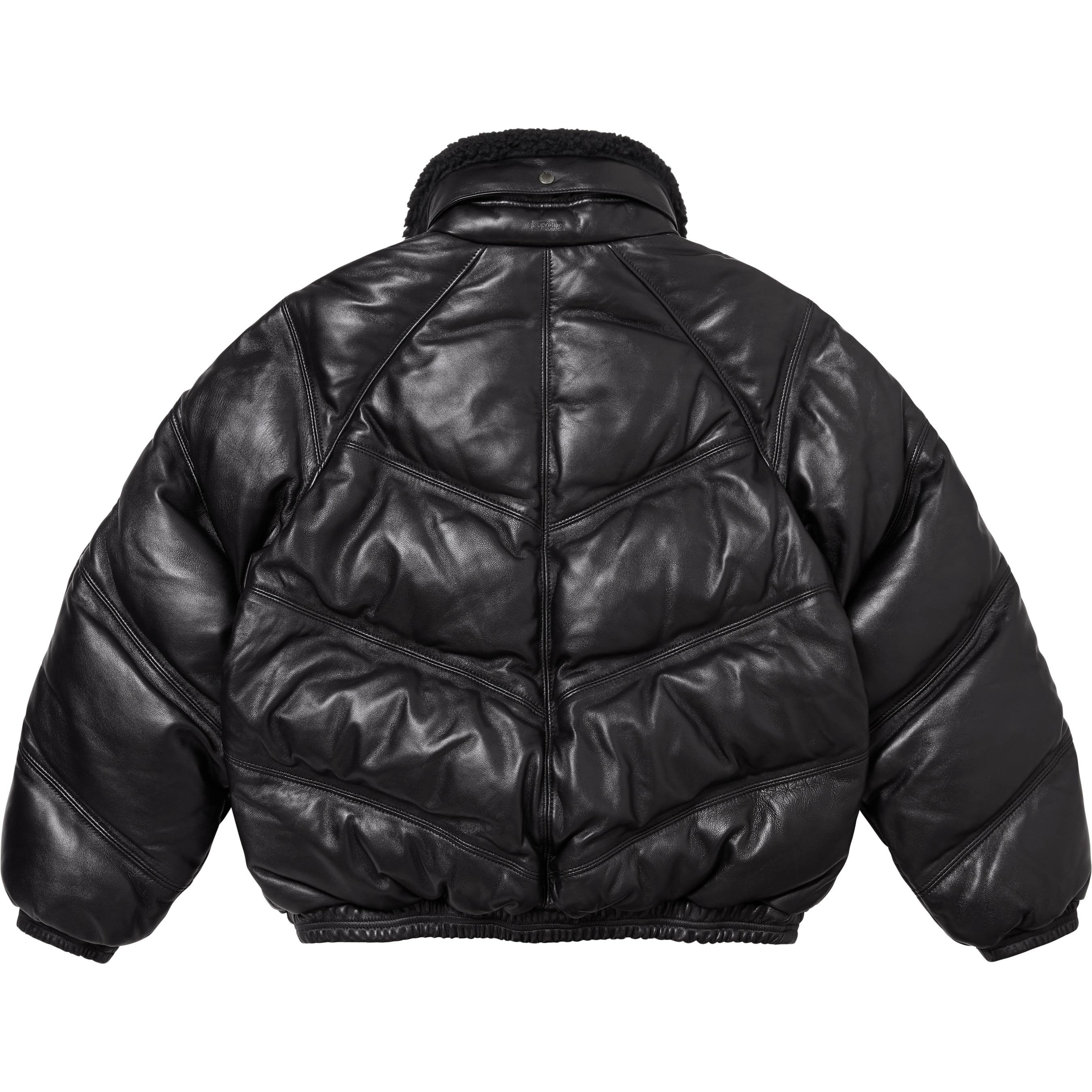 Supreme Supreme Schott Chevron Leather Down Puffer Jacket (FW24) - Black - $1298
