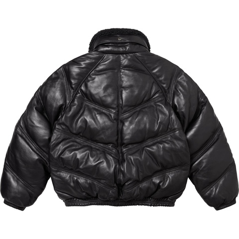 Supreme Supreme®/Schott® Chevron Leather Down Puffer Jacket - Black