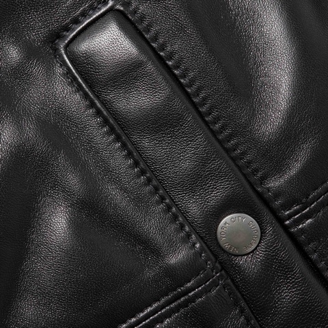 Supreme Supreme®/Schott® Chevron Leather Down Puffer Jacket - Black