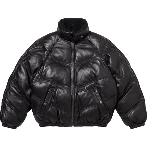 Supreme Supreme®/Schott® Chevron Leather Down Puffer Jacket - Black