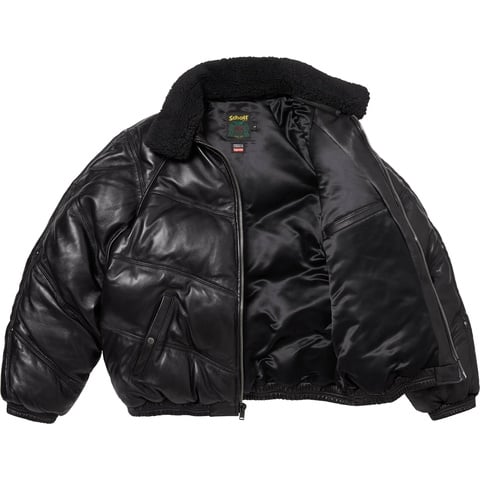 Supreme®/Schott® Chevron Leather Down Puffer Jacket - Supreme
