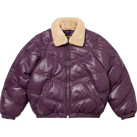 Supreme®/Schott® Chevron Leather Down Puffer Jacket - Supreme