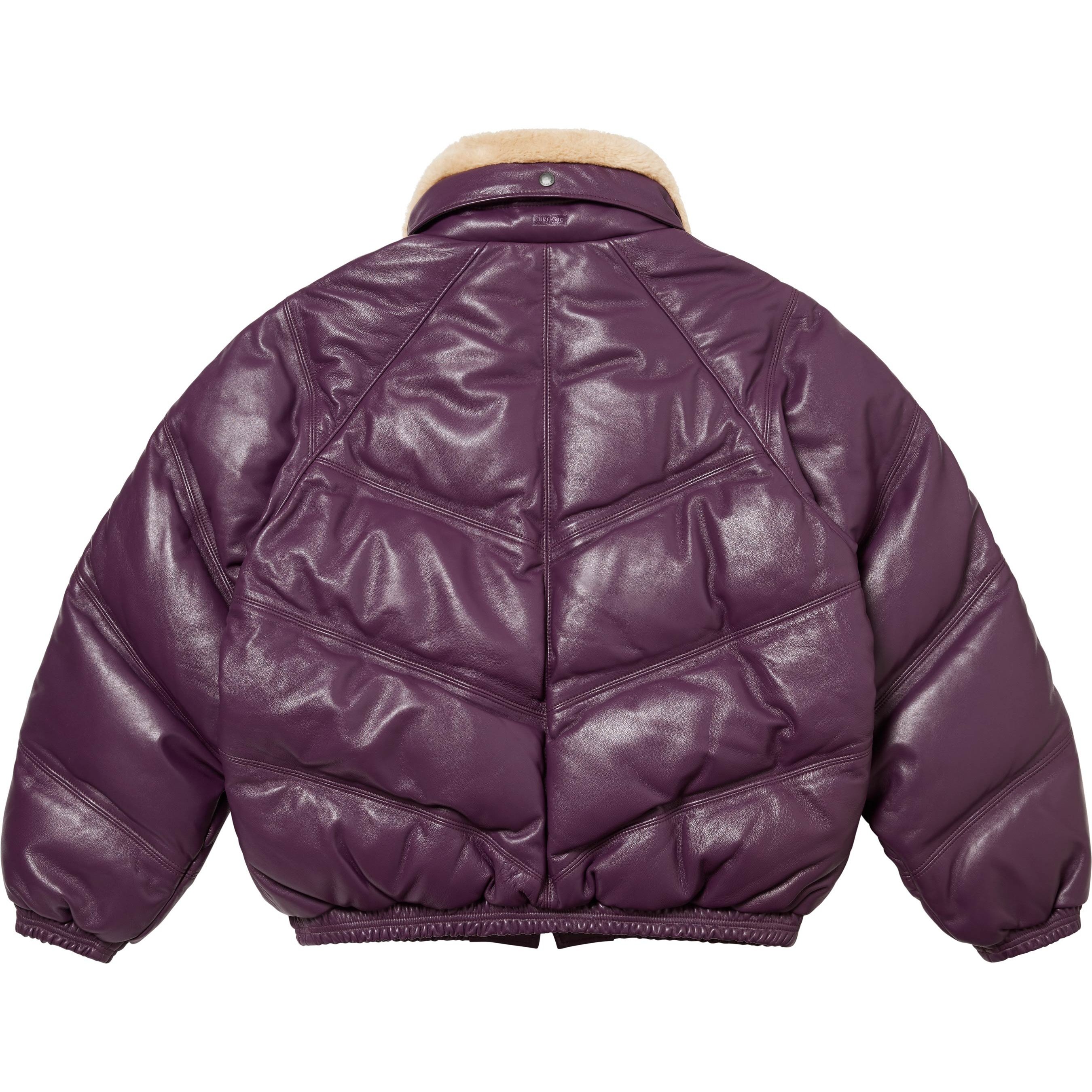 Supreme Supreme Schott Chevron Leather Down Puffer Jacket (FW24) - Purple - $1298