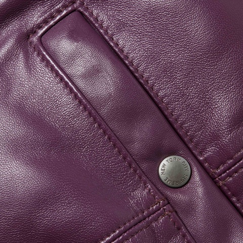Supreme Supreme®/Schott® Chevron Leather Down Puffer Jacket - Purple