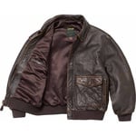 Supreme Supreme Schott Snow White Hand-Painted Leather A2 Jacket (FW24) - Brown