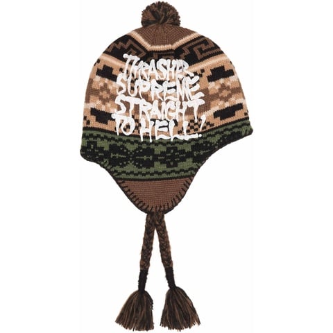 Supreme Thrasher Earflap Beanie black 新品 Supreme x Thrasher Earflap Beanie Black Brown Red 3colors FW24 | eBay