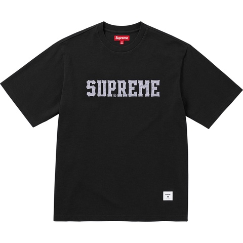 Supreme Twill Appliqué S/S Top - Black
