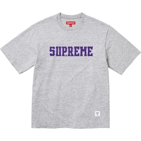 Supreme Twill Appliqué S/S Top - Heather Grey