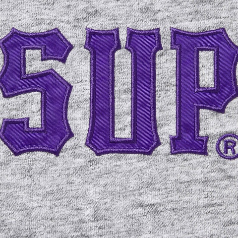 Supreme Twill Appliqué S/S Top - Heather Grey